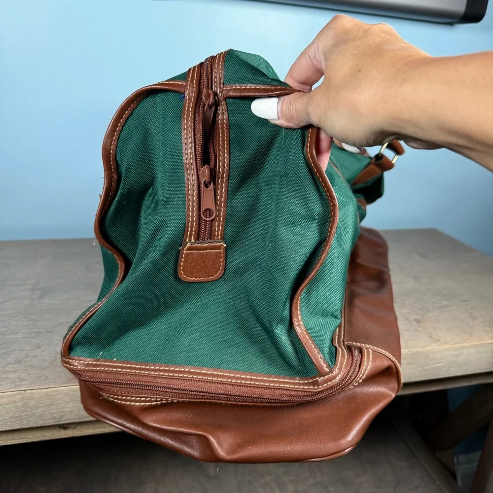 Vintage 90s Polo Ralph Lauren Duffle Bag Mens Large Green Canvas Travel Bag
